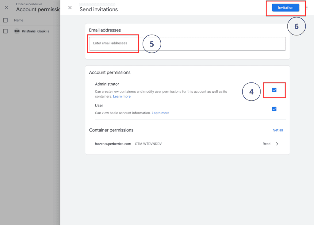 Google tag manager adding new user screen 4