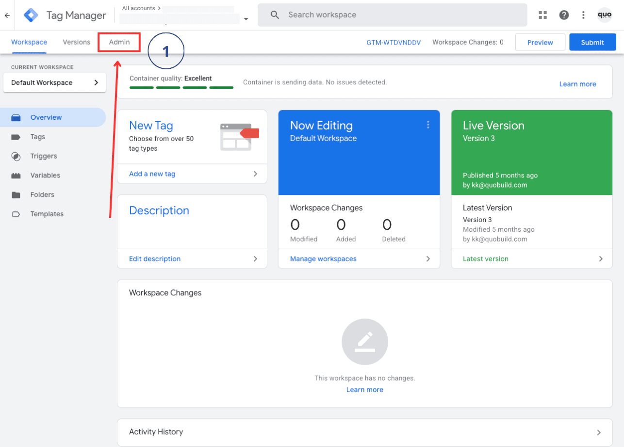 Google tag manager adding new user