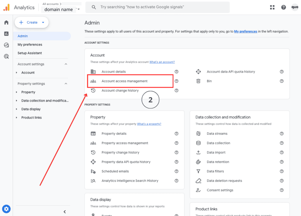 Account access management, How to Add User to Google Analytics, Google Analytics, User management, A.