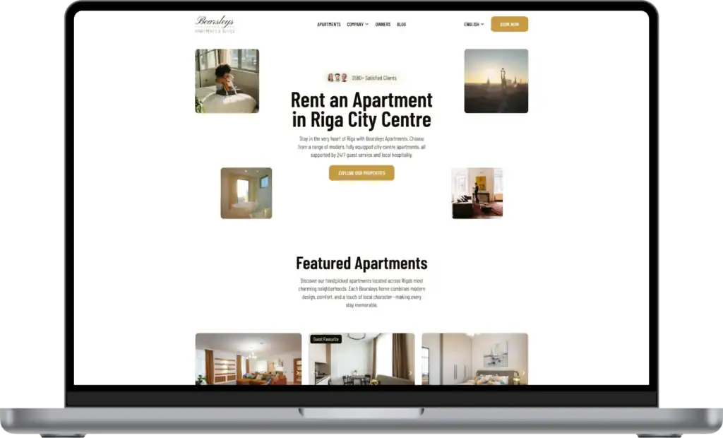 Bearsleys Website development SEO optimisation UI UX design quo build portfolio desktop view 2