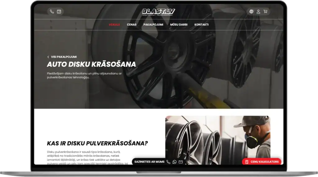Blast UI UX design Custom development API integrations SEO optimisation quo build portfolio desktop view 2