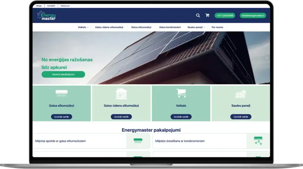 Energymaster Online store development Advanced custom fields UI UX design quo build portfolio desktop view 2