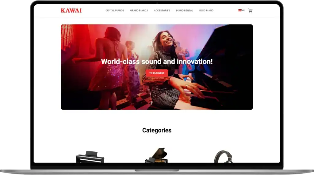 Kawai Latvia Online store development UI UX design Strategy development quo build portfolio desktop view 2