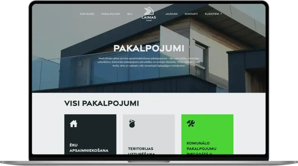 Laimas Nami Website development UI UX design Custom structure quo build portfolio desktop view 2