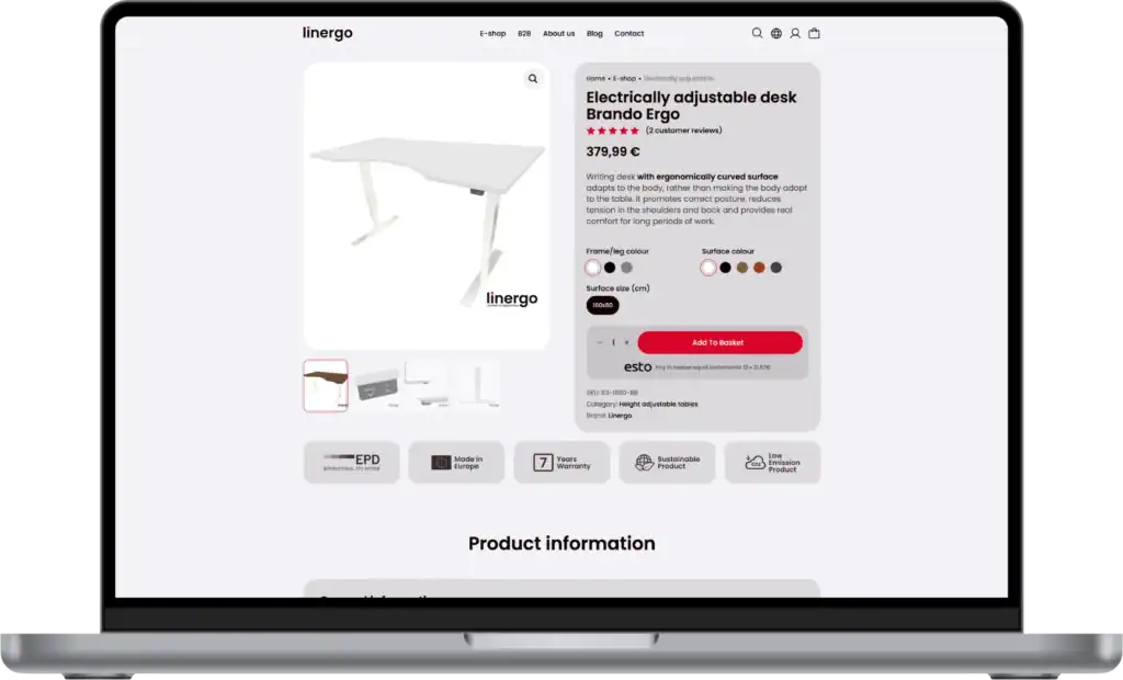Linergo Online store development Website development SEO optimisation UI UX design  quo build portfolio desktop view