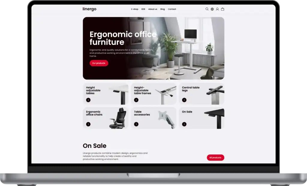 Linergo Online store development Website development SEO optimisation UI UX design  quo build portfolio desktop view 2