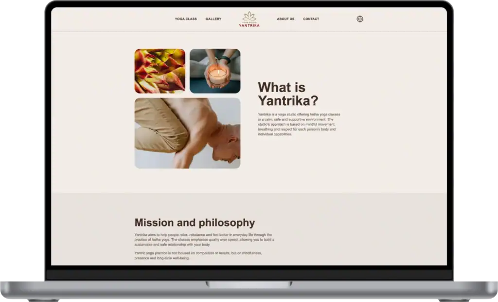 Yantrika Website development SEO optimisation UI UX design quo build portfolio desktop view 2