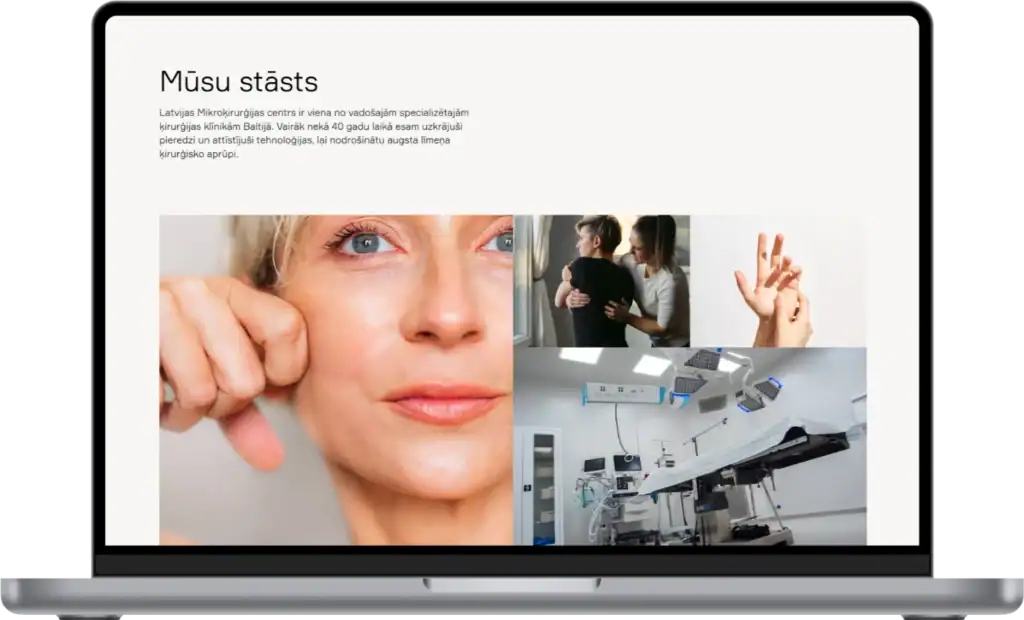LMC Latvijas Mikroķirurģijas Centrs UI UX design Website development SEO migration Custom integrations quo build portfolio desktop view 2