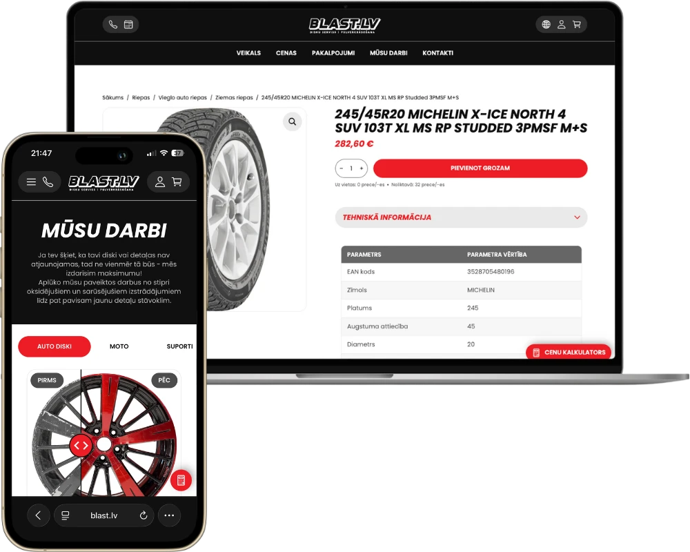 Blast desktop + phone view