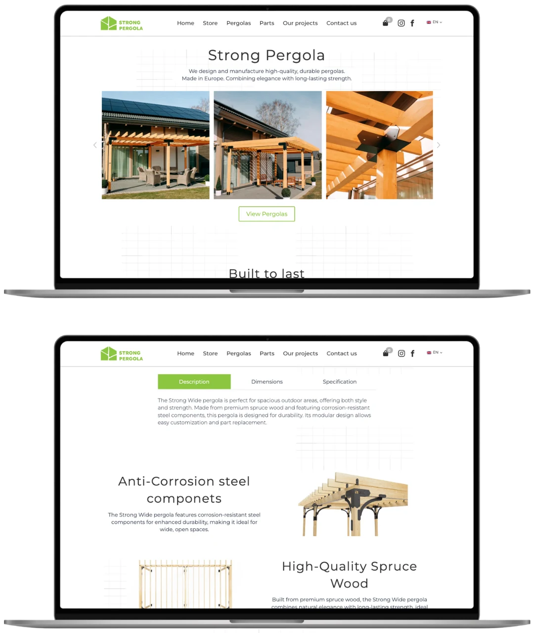 Strong Pergola desktop portfolio